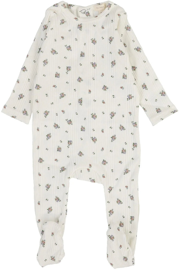 Lil Legs Vintage Floral Footie In Light Floral