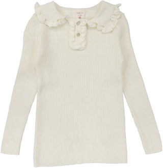 Analogie Girls Cream Knit Polo