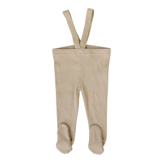 Lil Legs Footed Suspender Leggings in Oat