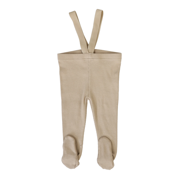 Lil Legs Footed Suspender Leggings in Oat