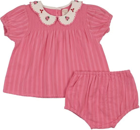 Analogie Smocked Set in Fresh Pink