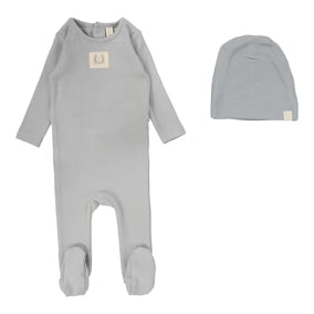 Lilette Pointelle Emblem Footie Set Light Blue