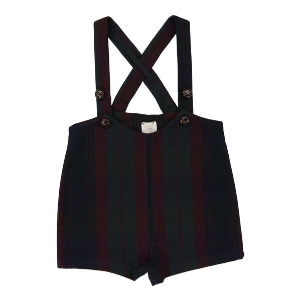 Analogie Burgundy Plaid Suspender Shorts