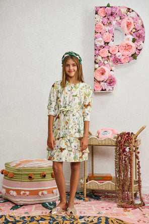 Porter Butterfly Floral Print Dress