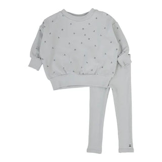 Lilette Cherry Print Set in Pale Blue