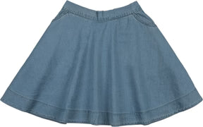 Lil Legs Denim Flared Skirt in Blue Tencel