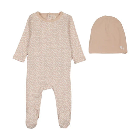 Lilette Mini Print Footie Set in Petal