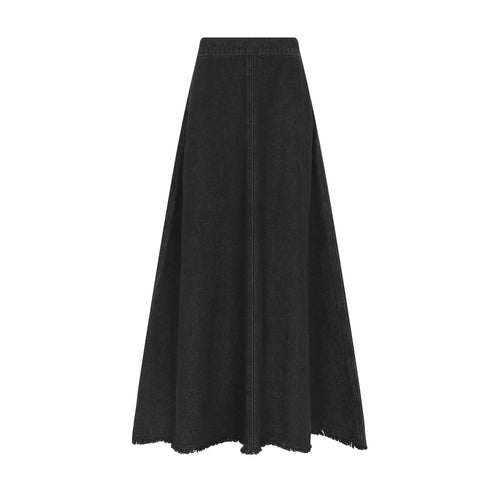 Little Parni Black Denim Frayed Hem Skirt Teen
