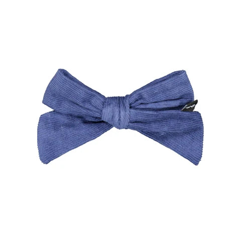 Knot Corduroy Bow Clip Blue Jay