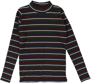 Lil Legs Black/Multicolor Printed Mockneck