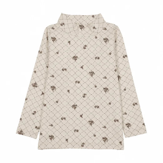 Kin and Kin Mockneck T-Shirt in Umber Floral