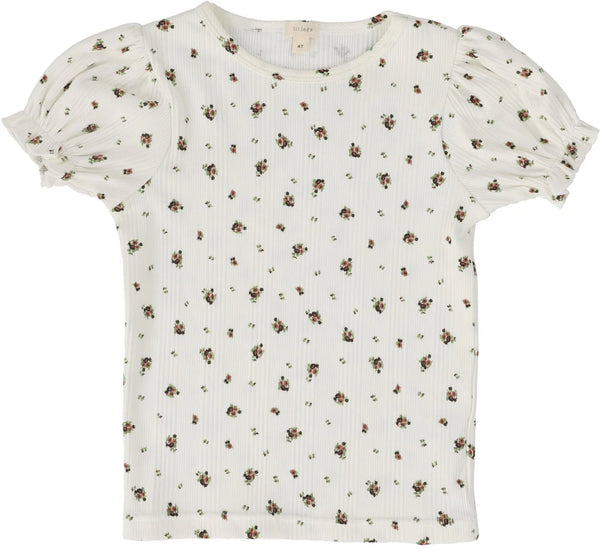 Lil Legs Short Sleeve Vintage Floral Tee in Dark Floral