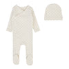Lilette Diamond Dot Footie Set in Cream/Slate
