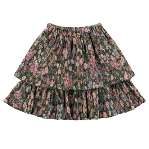 Klai Krinkle Velvet Skirt in Green