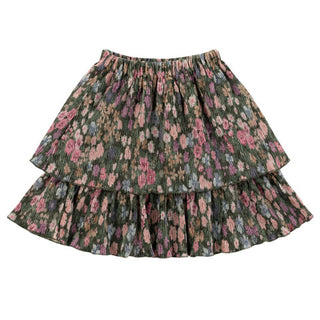 Klai Krinkle Velvet Skirt in Green