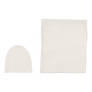 Lilette Dotted Swaddle Set in Cream/Blue