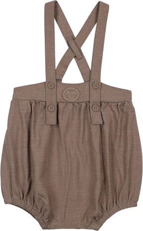 Analogie Plaid Edition Boys Romper Misty Oat Heather