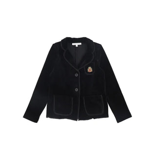 Little Parni Black Velour Blazer