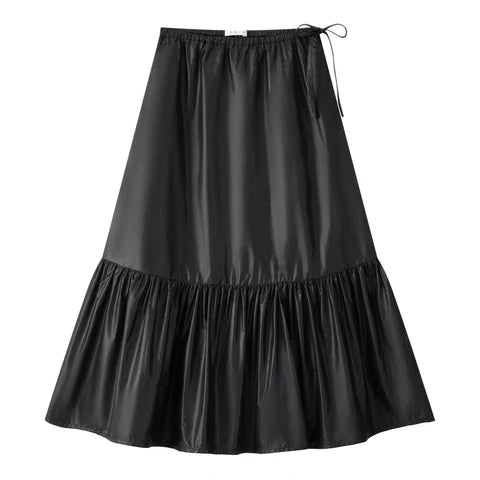 Coco Blanc Black Thin Taffeta Skirt