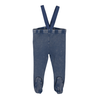 Lil Legs Blue Wash Footed Suspender Leggings