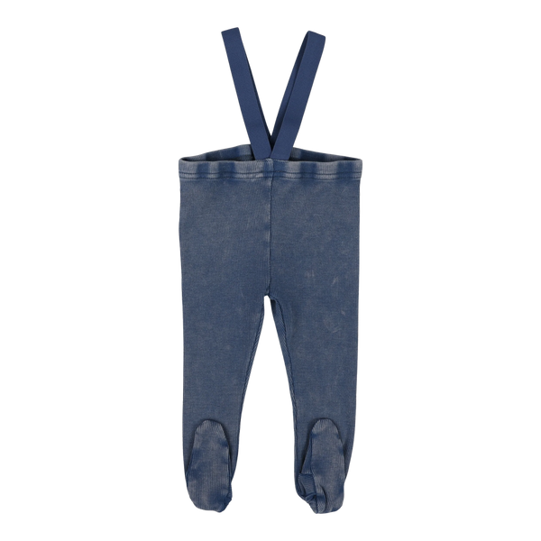 Lil Legs Blue Wash Footed Suspender Leggings