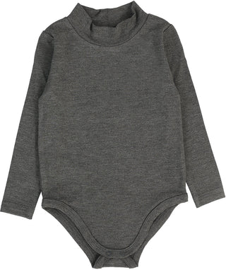 Lil Legs Bamboo Mockneck Onesie in Mid Grey