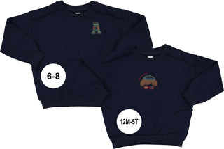 Analogie Plaid Detail Boys Sweatshirt in Navy