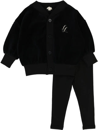 Lil Legs Boys Shabbos Lounge Set in Black