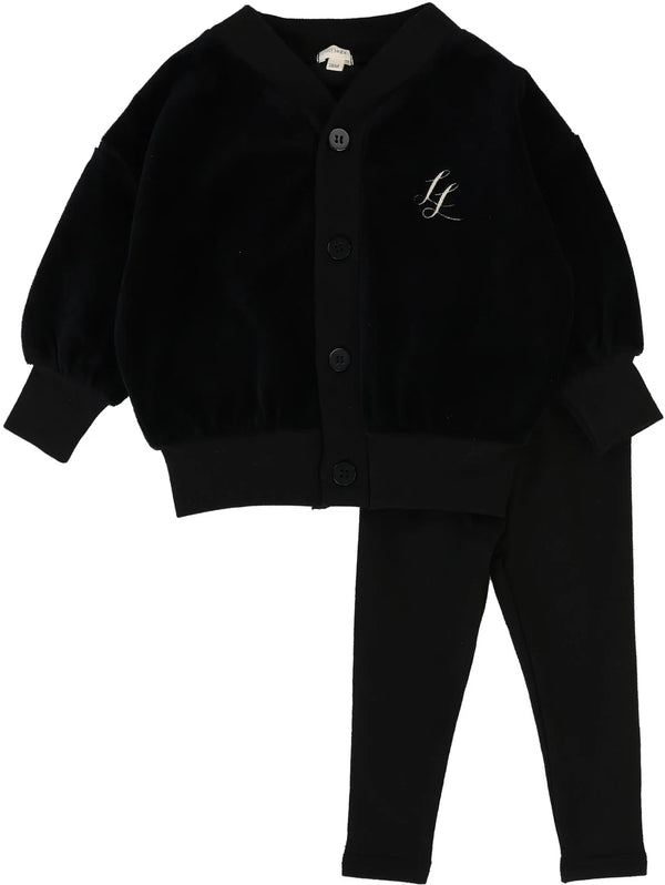 Lil Legs Boys Shabbos Lounge Set in Black