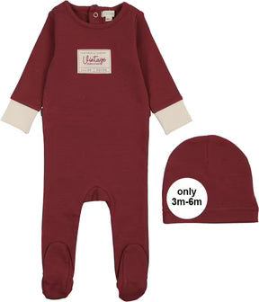 Lil Legs Colourblock Footie Vintage Red