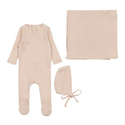 Lilette Fine Pointelle Layette Set in Shell Pink