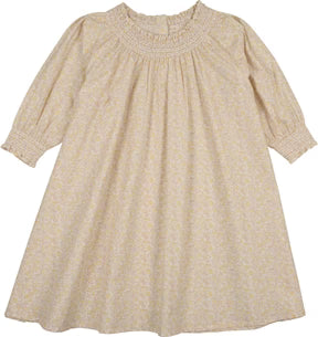 Lil Legs Sunny Blossoms 3/4 Slv Dress in Yellow