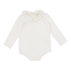 Lil Legs Collar Onesie in Off White