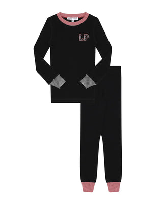 Little Parni Black Varsity PJs