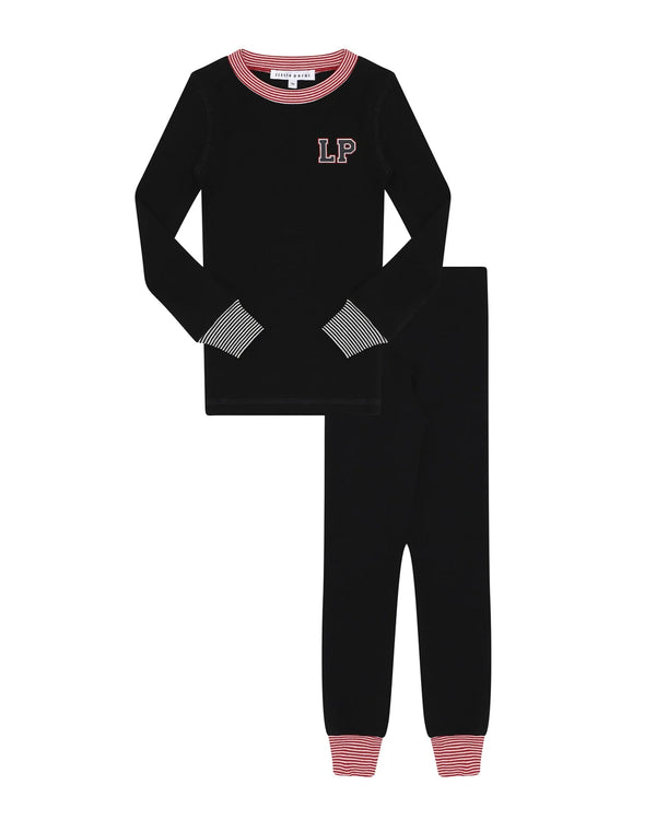 Little Parni Black Varsity PJs