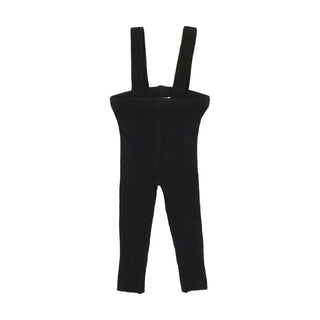 Analogie Knit Long Suspender Leggings in Black