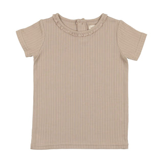 Analogie Taupe Pointelle Tee SS