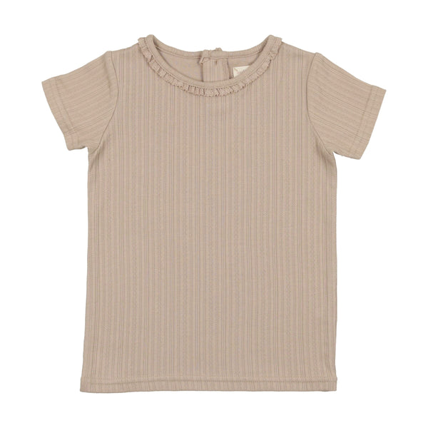 Analogie Taupe Pointelle Tee SS