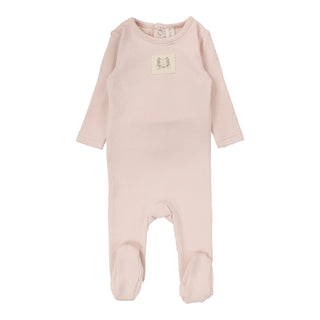 Lilette Pointelle Emblem Footie Soft Pink
