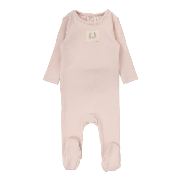 Lilette Pointelle Emblem Footie Soft Pink