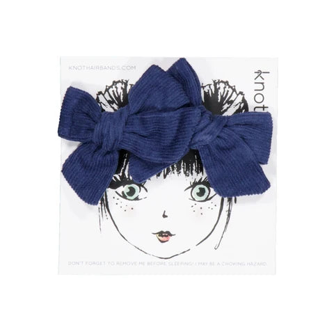 Knot Corduroy Mini Bow Set Blue Jay