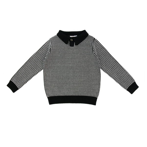 Coco Blanc Boys Collared Sweater