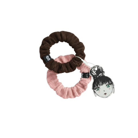 Knot Waffle Scrunchie Set Flamingo Pink + Sparrow