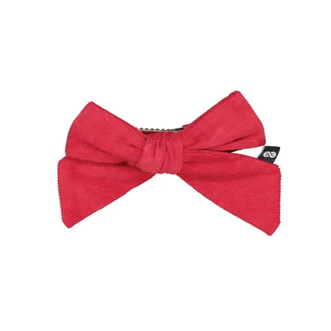 Knot Corduroy Bow Clip Cardinal Red