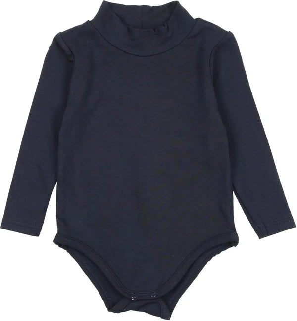 Lil Legs Navy Bamboo Mockneck Onesie