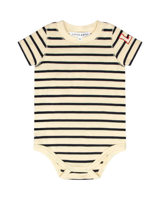Little Parni Navy Wide Stripe Onesie