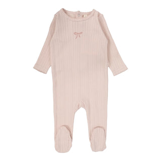 Lilette Pointelle Graphic Footie Soft Pink/Bow