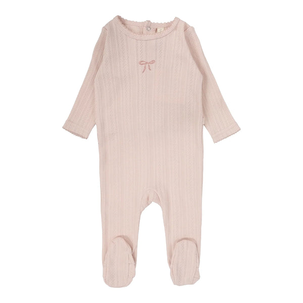 Lilette Pointelle Graphic Footie Soft Pink/Bow