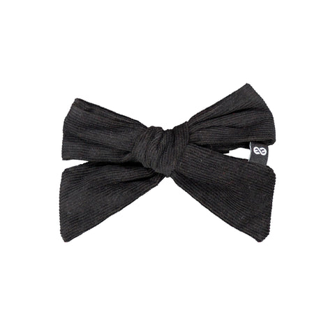 Knot Corduroy Bow Clip Blackbird