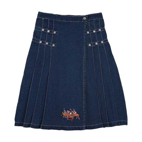 Bopop Horse Embroidered Denim Skirt